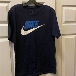 Men’s Nike Navy Tee with White Swoosh and Blue Logo
